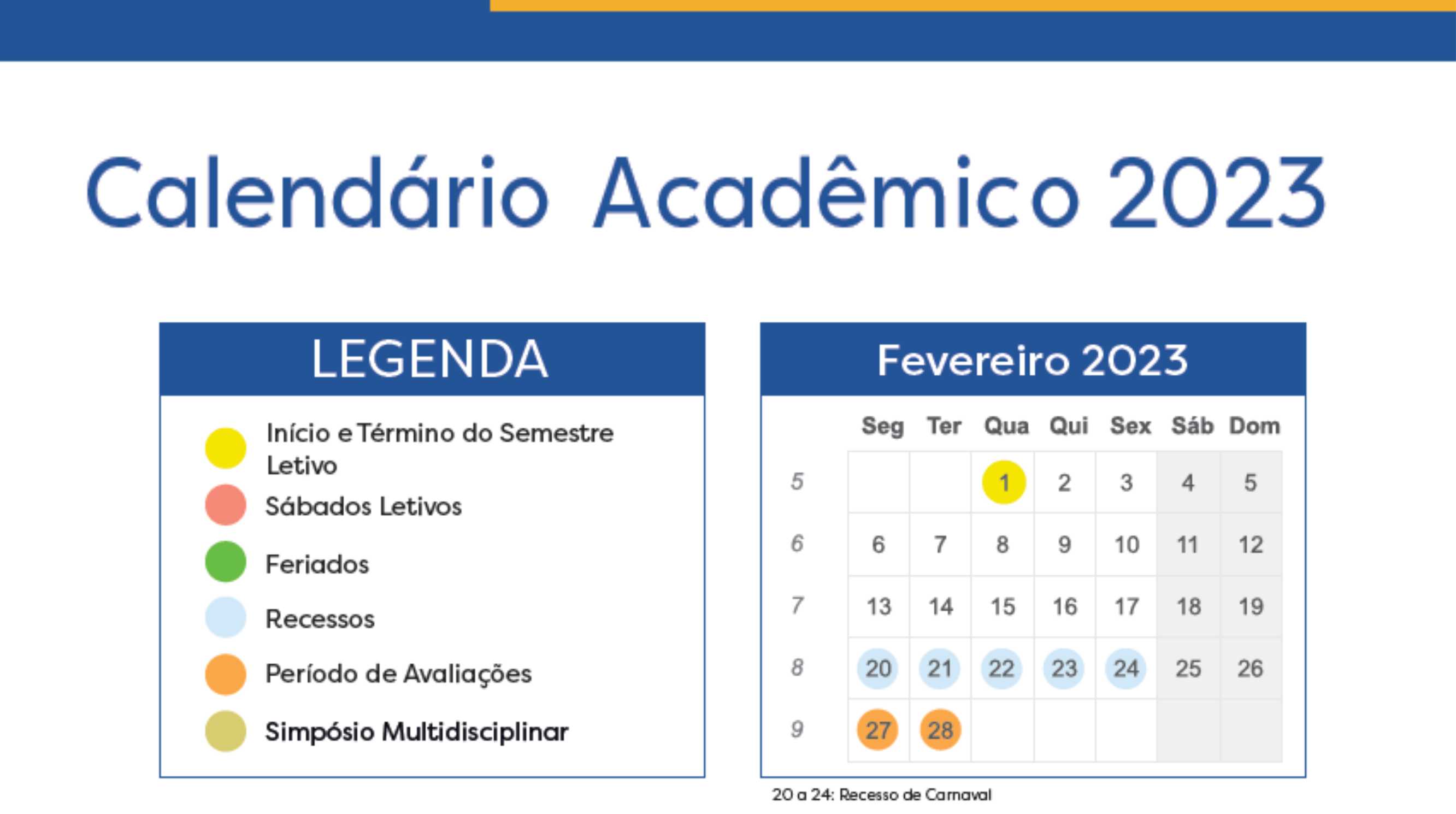 CALENDÁRIO ACADÊMICO DE 2023